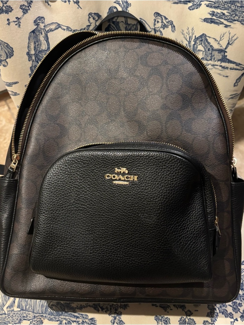 Coach Black and Brown Backpack in very good condition